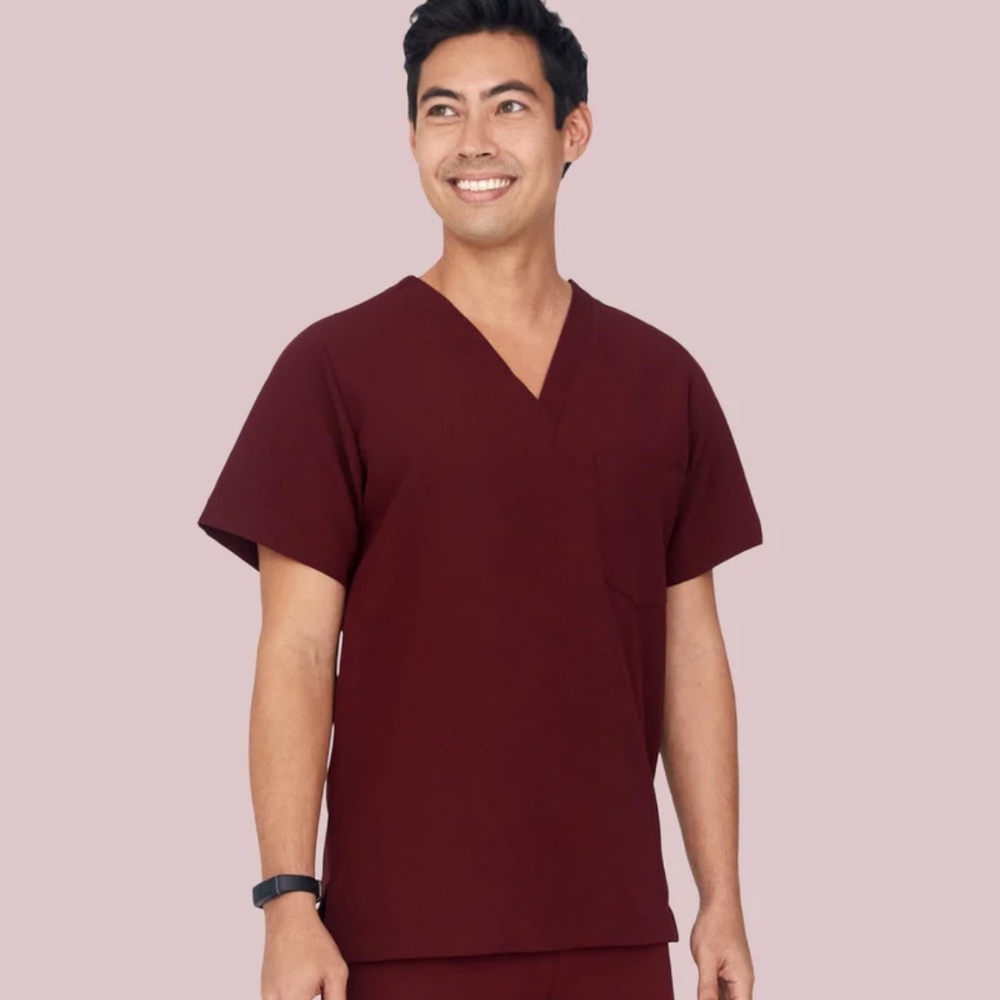 Mandala Maroon Scrub top mens